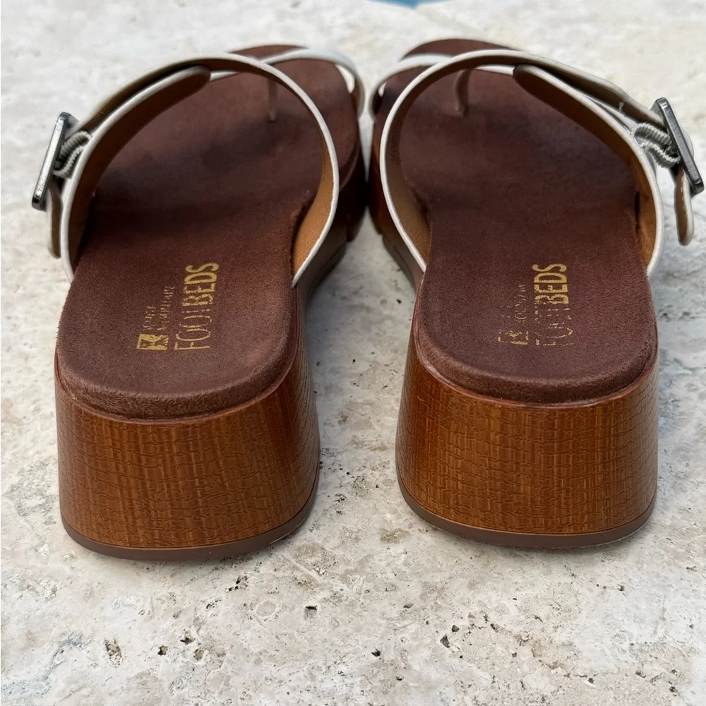 White Mountain Cream and Brown Sandals - Picture 6 of 13